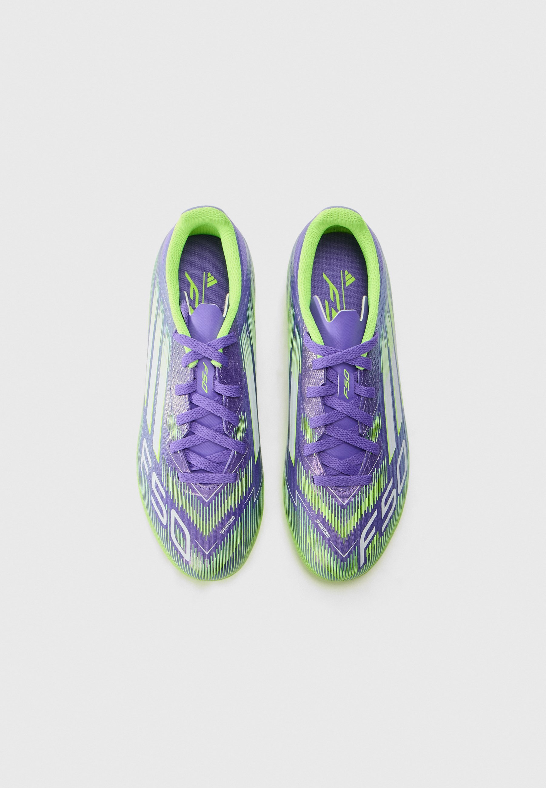 adidas Performance F50 LEAGUE - Chaussures de football pour terrain ferme - violet/blanc/citron clair