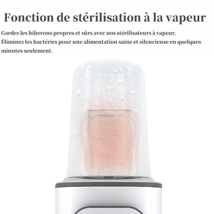 Multifunctional bottle warmer and sterilizer - 200W - Includes bottle brush and measuring cup - Ideal for baby bottles and meals