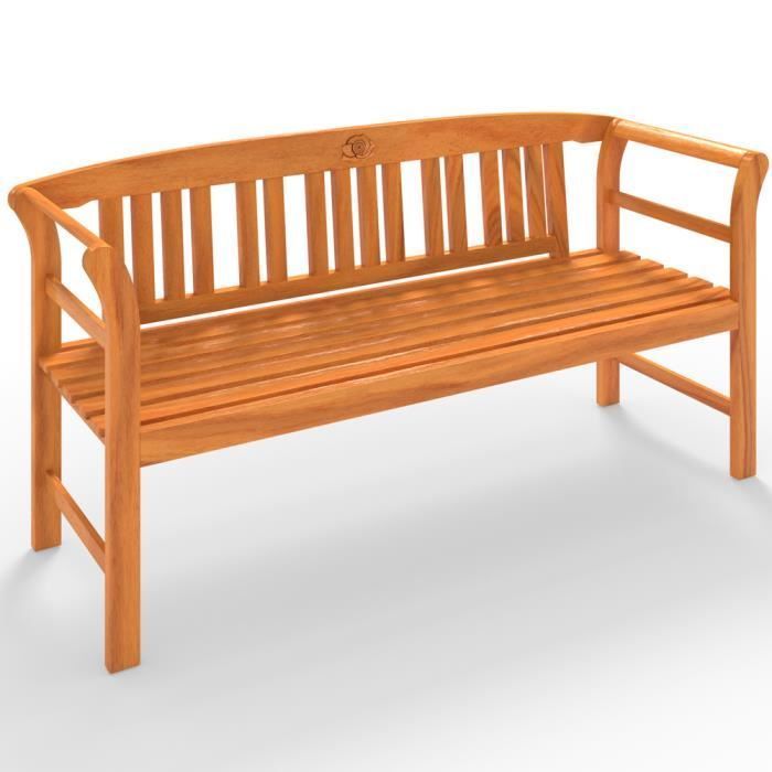 Banc de jardin Rose 3 places en bois d’eucalyptus certifié FSC 150 cm banc en bois exterieur banquette résistant