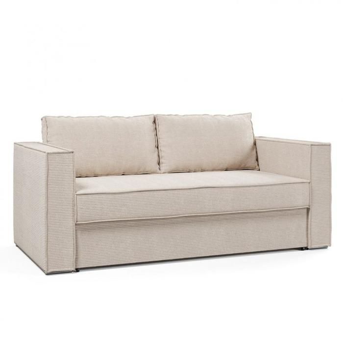 EXPRESS IBIZA convertible sofa 140x192 cm with 16 cm mattress in pearl corduroy