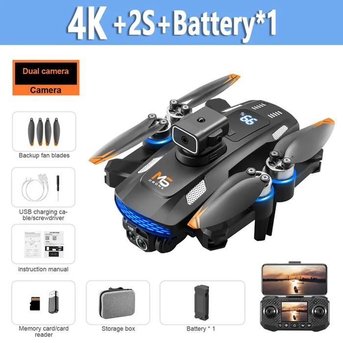 M6 Professional Drone 4K-2S Battery Camera 5G WIFI FPV UAV with Screen Remote Control RC Drone Avoidance Quadcopter