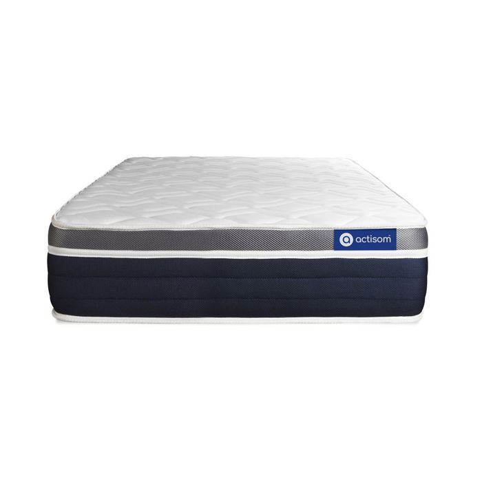 Conjunto de colchón y base de cama de 90x200 cm - Base de cama gris (requiere montaje) - Actimemo Comfort
