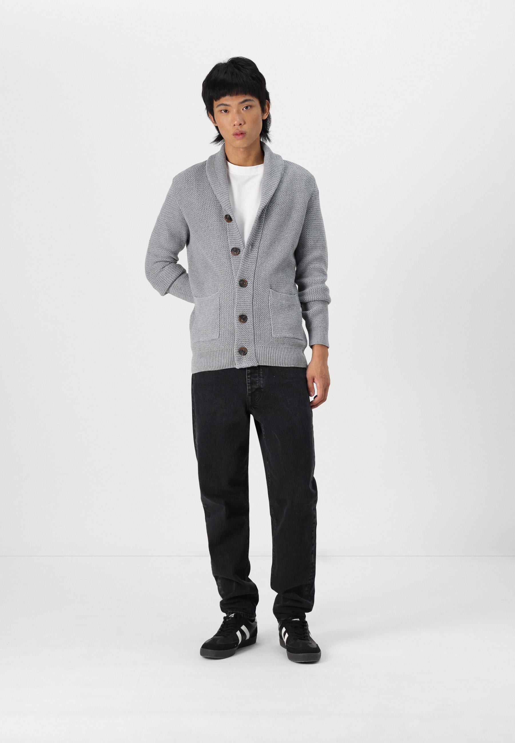 Gilet Selected Homme SLHRICHARD à col châle - gris clair
