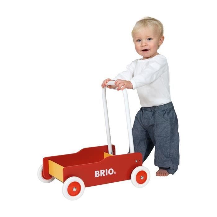 Girello in legno con freno - BRIO - Rosso e giallo - Unisex - Dai 9 mesi