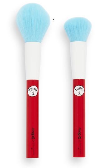 Dr. Seuss „Thing 1“ ir „Thing 2“ šepetėlių rinkinys Makiažo šepetėliai makiažo pagrindui, veidui ir kontūrui