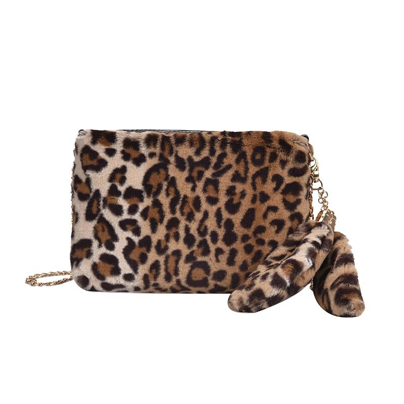 Sac à main hiver 2019 en fausse fourrure léopard, sac à main chaud et douillet pour femme, mini sac à main classique, cadeau pour fille, livraison gratuite