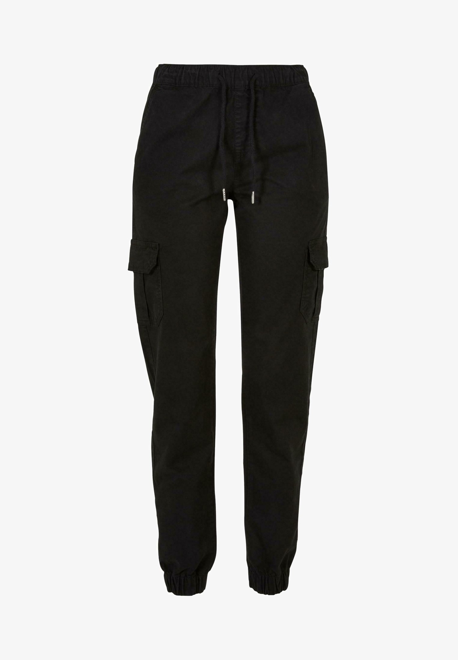 Urban Classics hoge taille cargo broek - zwart
