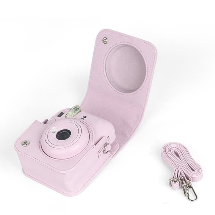 OMABETA Mini Borsa per Fotocamera Istantanea, Mini Borsa Protettiva per Fotocamera Istantanea, Custodia Fotografica in Pelle PU, Rosa