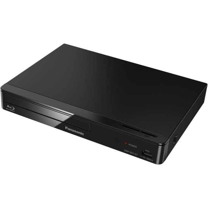 Lettore Blu-ray 3D Full HD Panasonic DMPBDT167EF con upscaling, HDMI, USB, LAN e WiFi, compatibile con Smart TV.