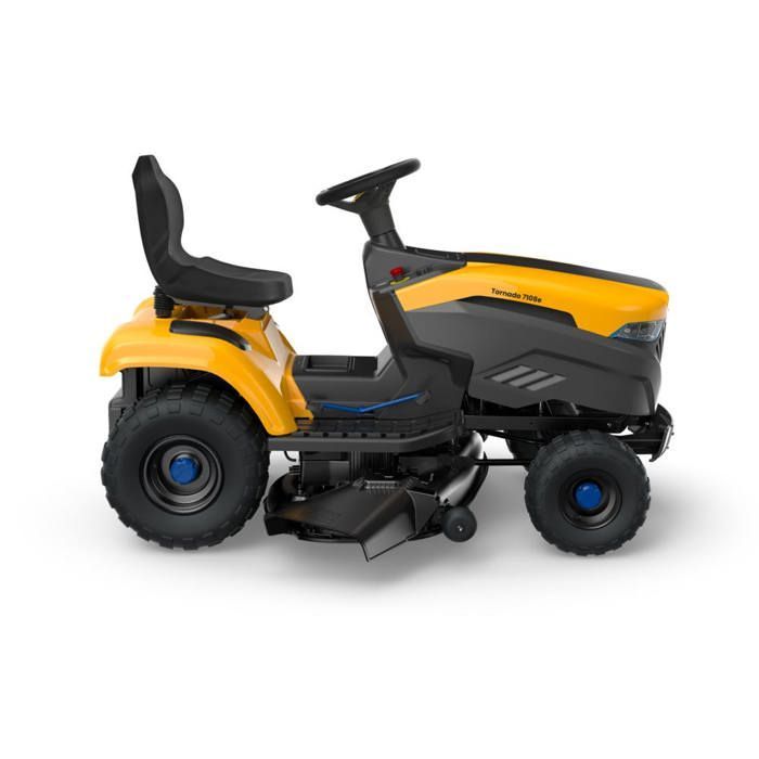 STIGA 7108E TORNADO TAGLIAERBA A BATTERIA CON SEDILE, POTENZA 64 AH, 108 CM – TRASMISSIONE CON UN SOLO PEDALE, MODALITÀ ECO – PRATO FINO A 7.500 M²
