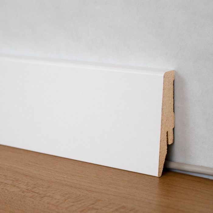PROVISTON white melamine square skirting board 18 x 58mm MDF skirting board clip-on skirting board