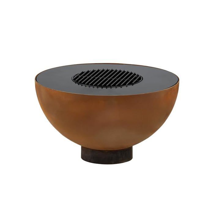 Brasero avec barbecue - BBQ-Toro - Ø 60 cm - Aspect rouille - Acier allié