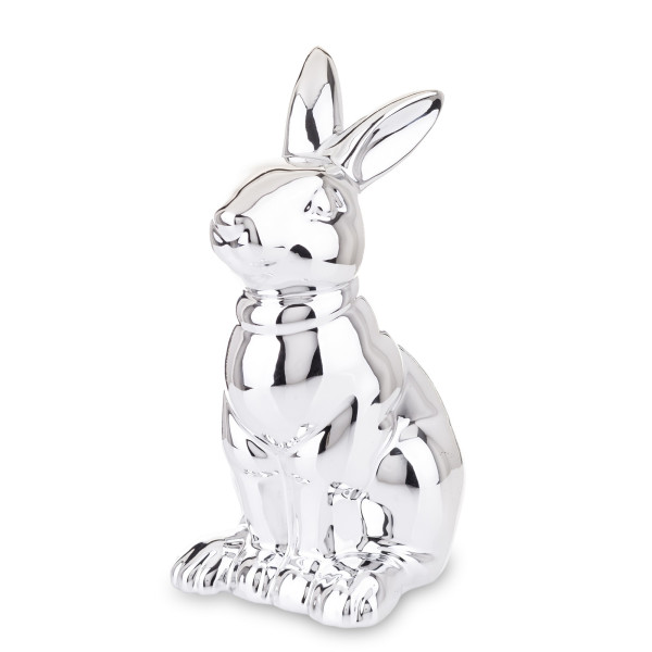 Dekoracja - srebrna figurka królika 21x10x12 cm CONIGLIO ARGENTO