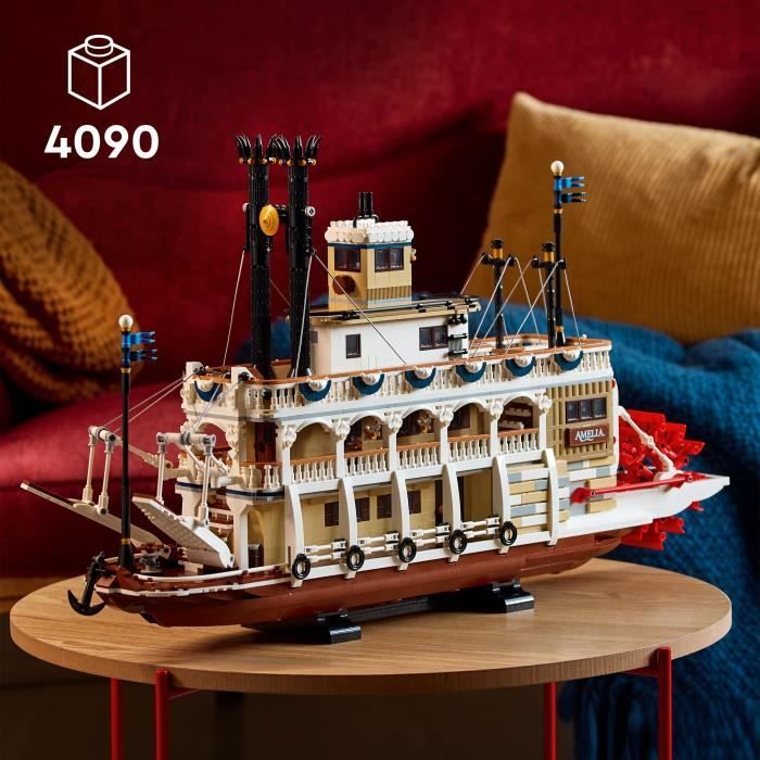 LEGO Ideas 21356 Exclu Cdiscount Le Bateau à Vapeur du Mississippi - Set de Construction pour Adulte