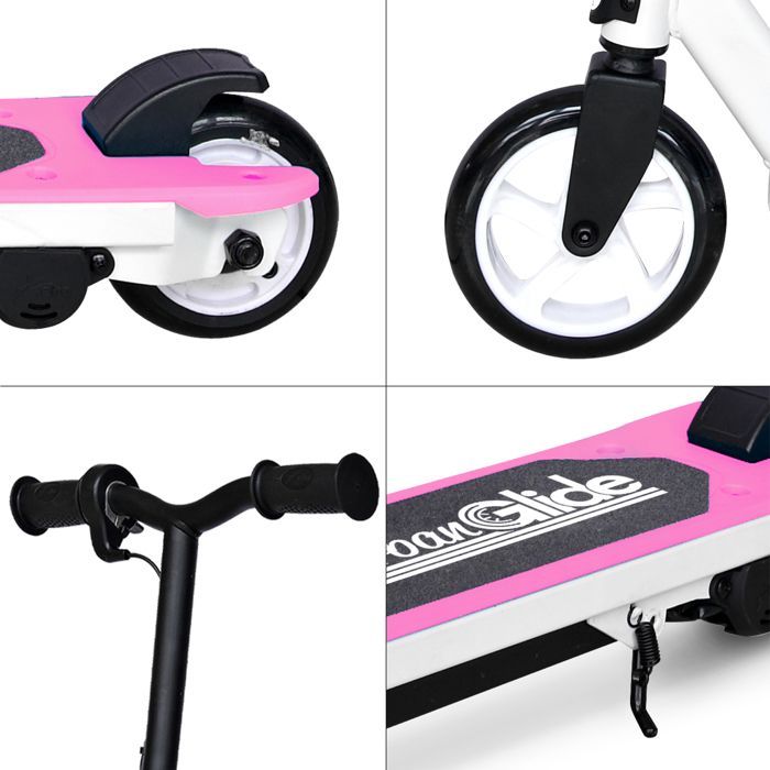 Monopattino elettrico rosa per bambini, 30W – 10 km/h – Autonomia della batteria: 40 min – 12V/5Ah