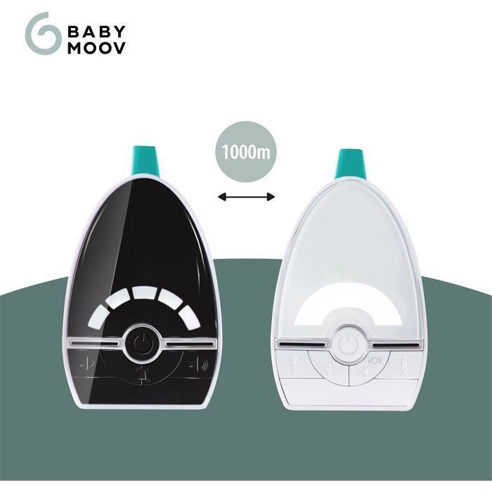 Babyphone - BABYMOOV - Portée 1000 m - Audio Expert Care - Faible émission d'ondes - Détecteur de mouvement & Talkie-Walkie