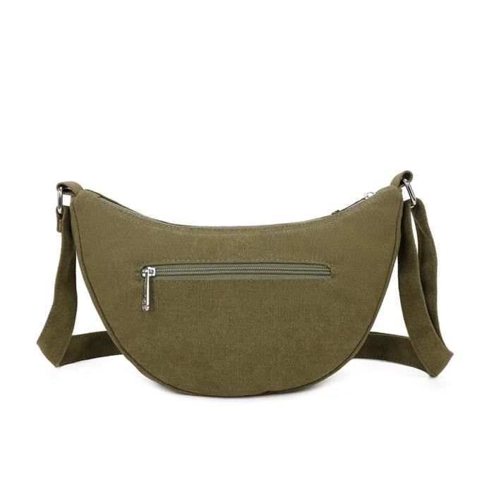 Sac Bandoulière Demi-lune Gallantry - Vert - Synthétique - L 30 cm x H 17 cm x l 7.5 cm