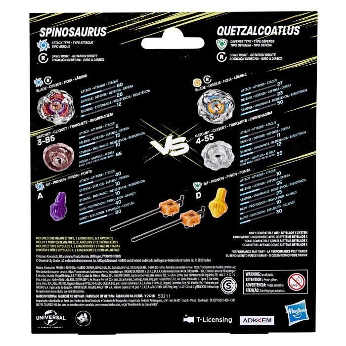 Beyblade X Jurassic World Spinosaurus vs. Quetzalcoatlus, multipack, geschikt voor kinderen vanaf 8 jaar.