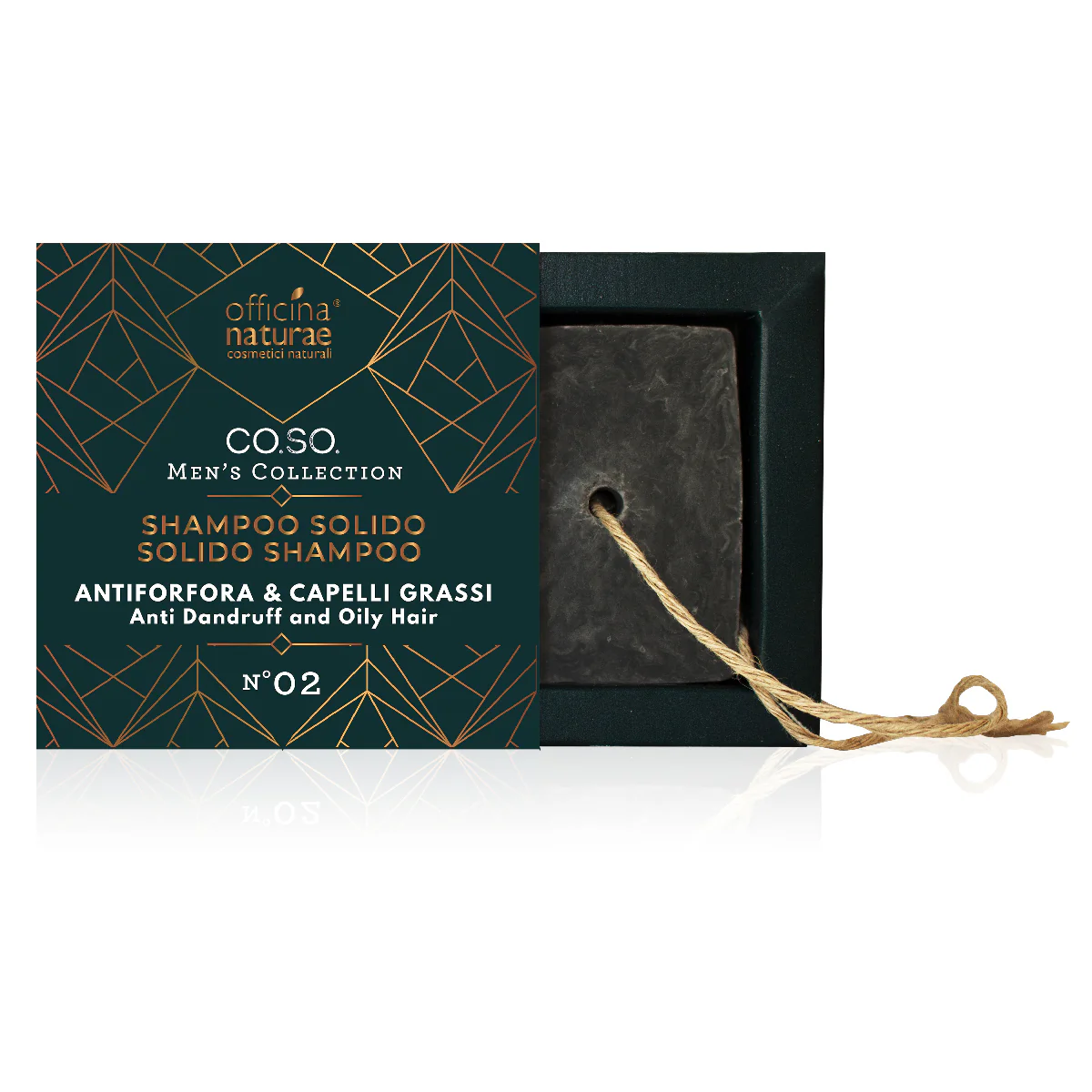 CO.SO. Men's Collection SHAMPOO SOLIDO ANTIFORFORA E CAPELLI GRASSI N. 02 - Shampoo Antiforfora, Trattamento per Capelli, Shampoo Purificante