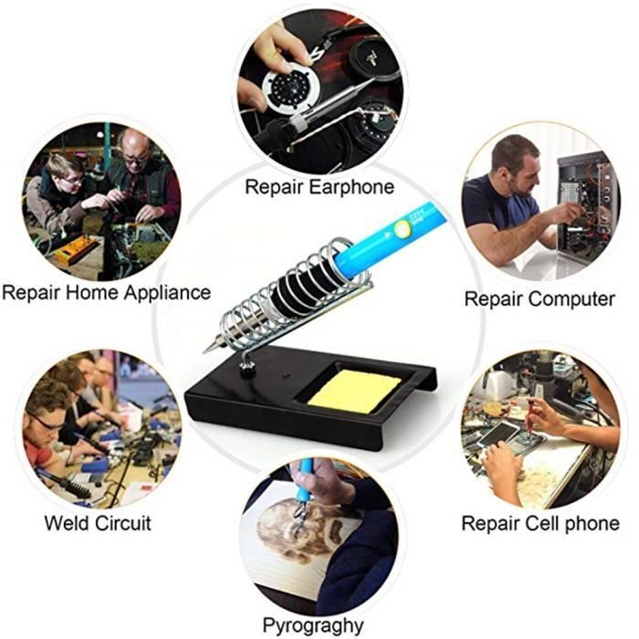 Soldering Iron Complete Kit Electronic Soldering Iron Tool 60W Adjustable Temperature Module 389