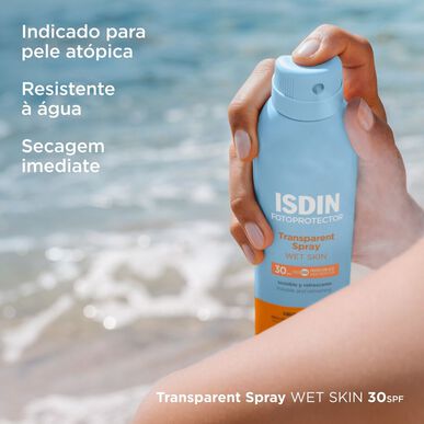 Isdin Protector solar corporal en spray para piel húmeda SPF30 250 ml
