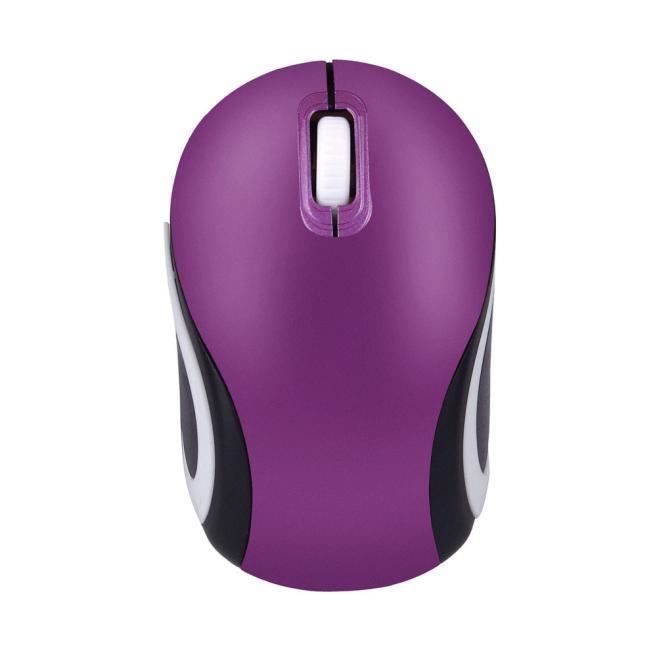 Mini mouse ottico wireless da 2,4 GHz per PC, laptop e notebook, colore viola.