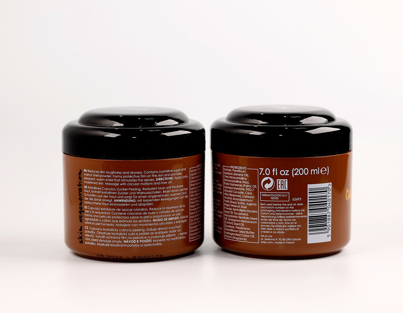 Telový peeling s kryštalickým cukrom Cupuaçu Telové peelingy