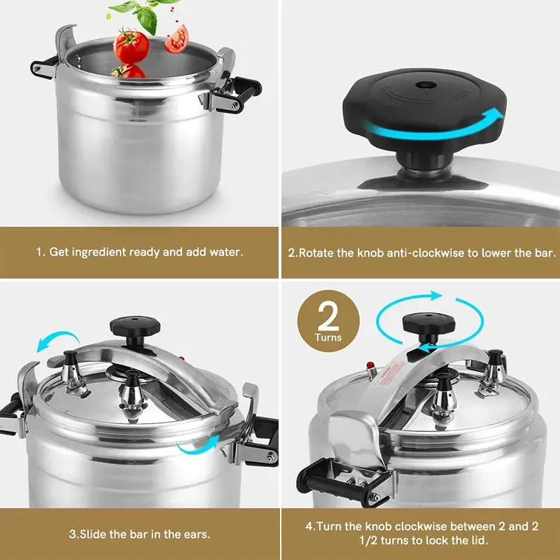 Autocuiseur professionnel 3L/4L/5L/7L en aluminium robuste, antidéflagrant, pour cuisinière à gaz.