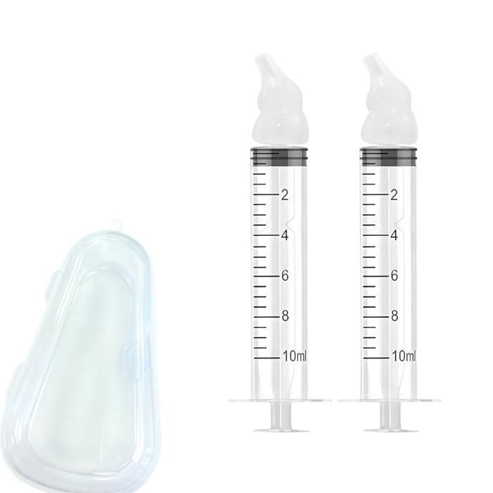 Jeringa aspiradora nasal para bebés, punta suave, plástico resistente, higiénica y fácil de limpiar.