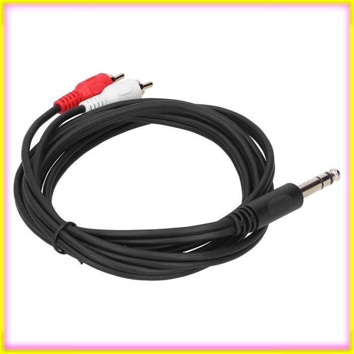 Cavo adattatore a doppia trasmissione da 6,35 mm maschio a 6 pin, resistente, per amplificatore/proiettore video Keenso.