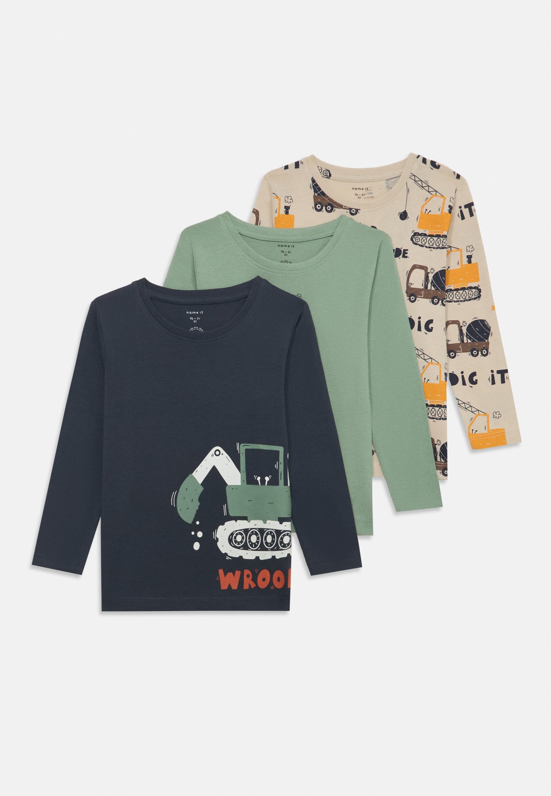 Name it NMMNIKO 3 PACK - Long sleeved top - green bay/silver coloured/india ink
