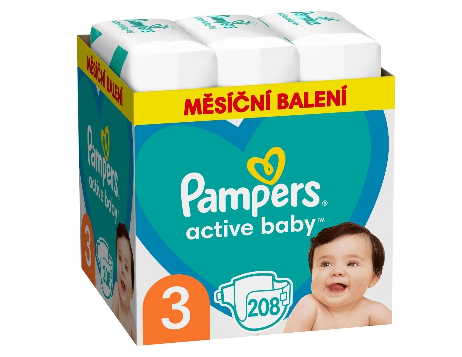 PAMPERS Pampers Active Baby mähkmed 3x208 tk (6-10 kg)