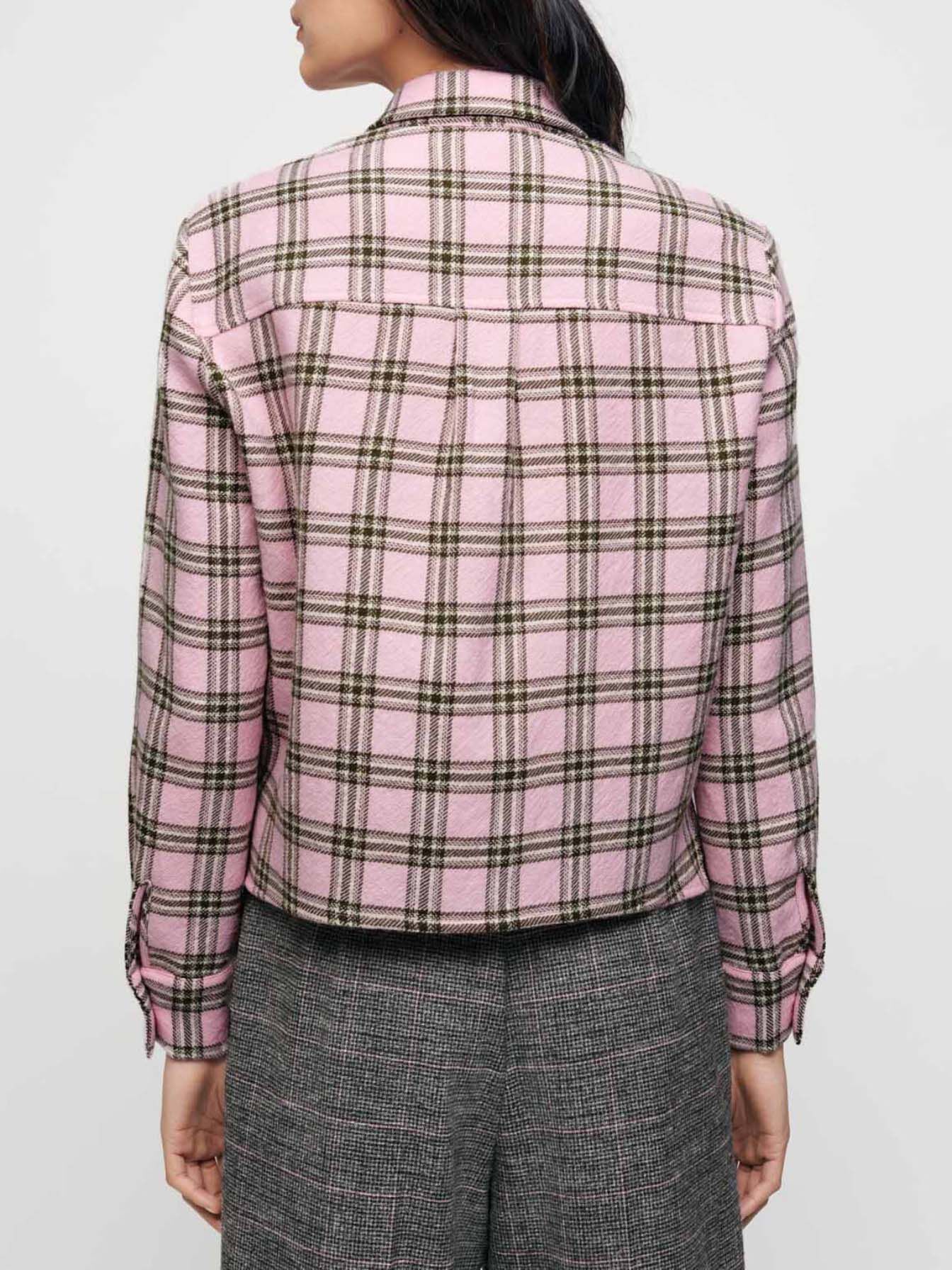 Geruit overhemd met strik - Roze