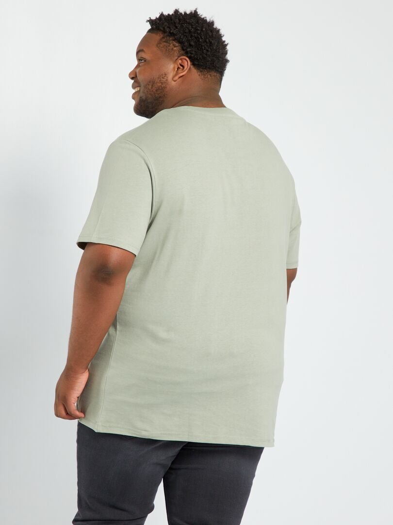 Jersey T-shirt met zakje - grijs
