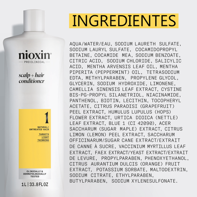 Nioxin Professionals Scalp 1 Target Light Thinning Balsam for naturlig hår, 1000 ml