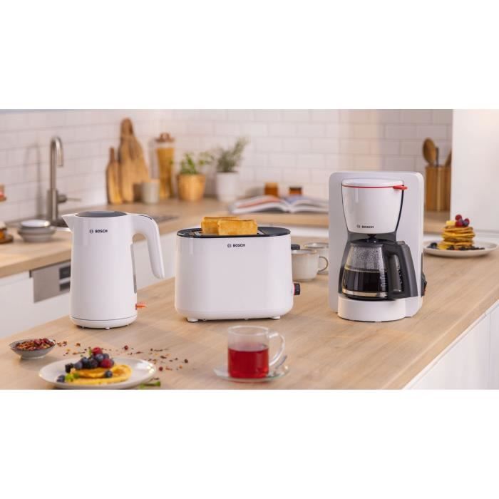 Tostapane - BOSCH - TAT2M121 MyMoment - Bianco - 2 fette - centratura automatica del pane - funzioni di scongelamento e riscaldamento