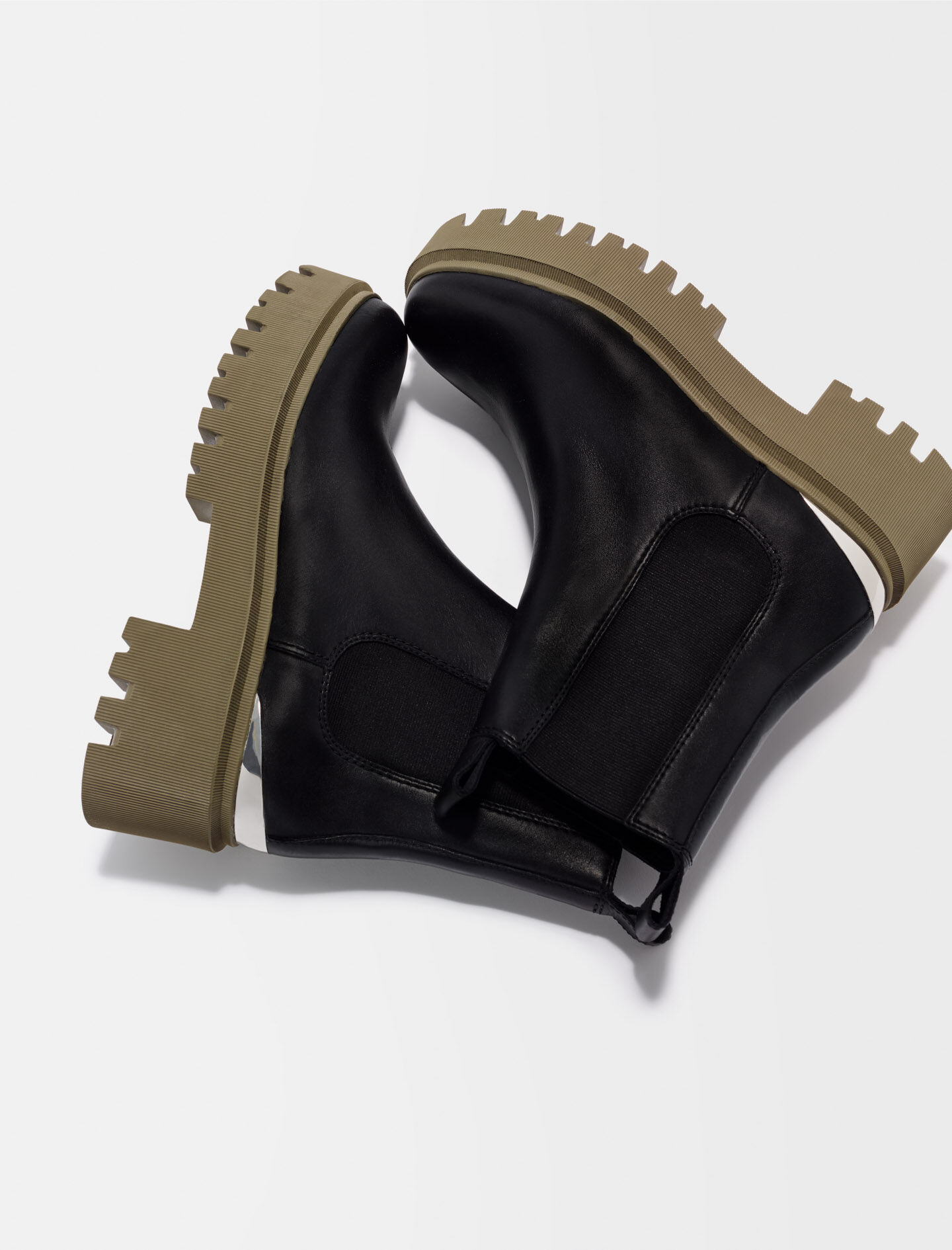 Khaki platform Chelsea boots - Khaki