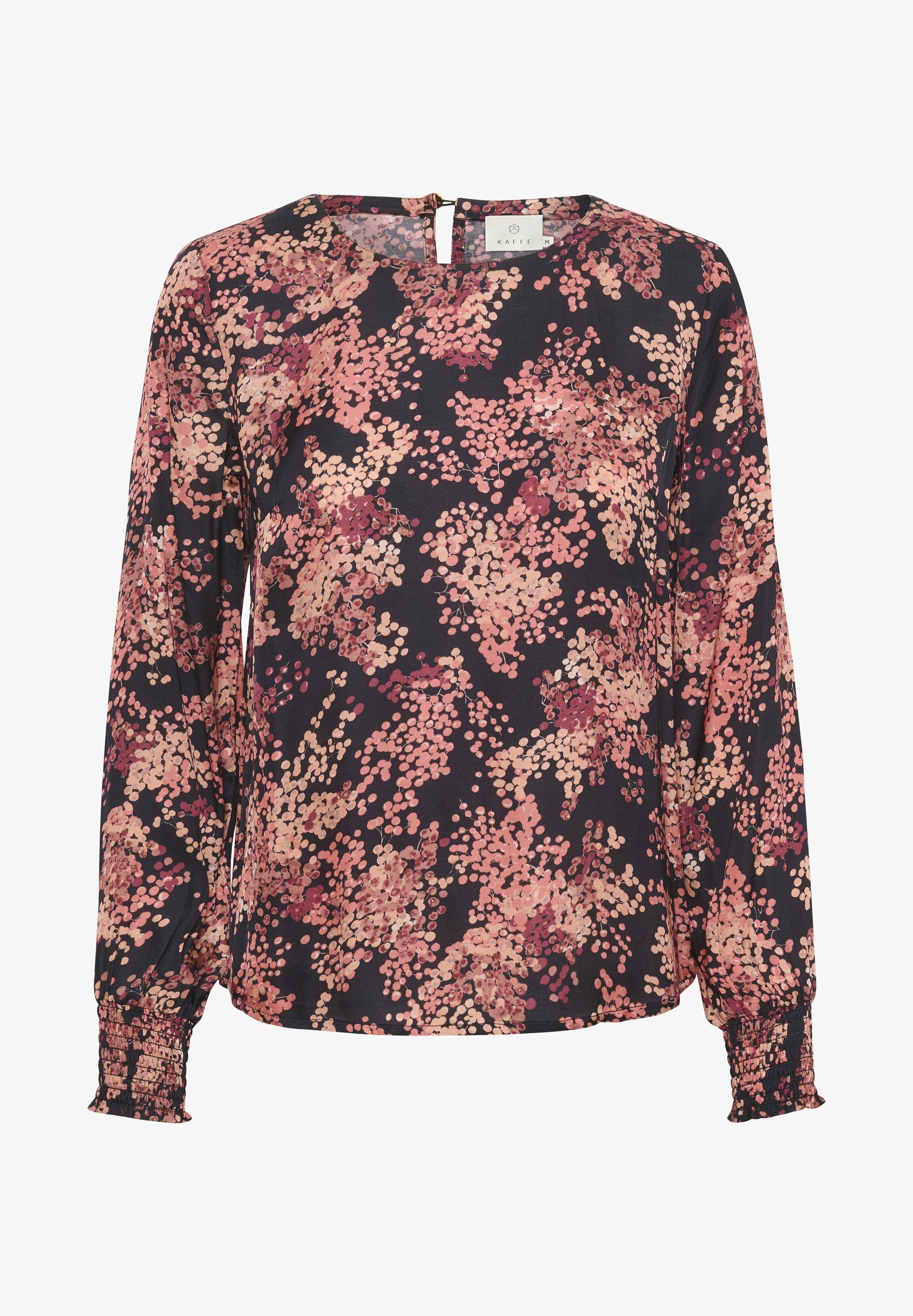 BPJANETTE LONG SLEEVE TUNIC - Bluse - black red tones berry