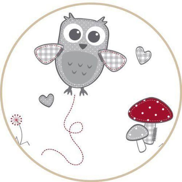 ROBA Tapis de Parc Bébé Universel Adam & Eule - Tour de Parc 75x100 à 100x100 cm - Imprimé Chouettes - Multicolore