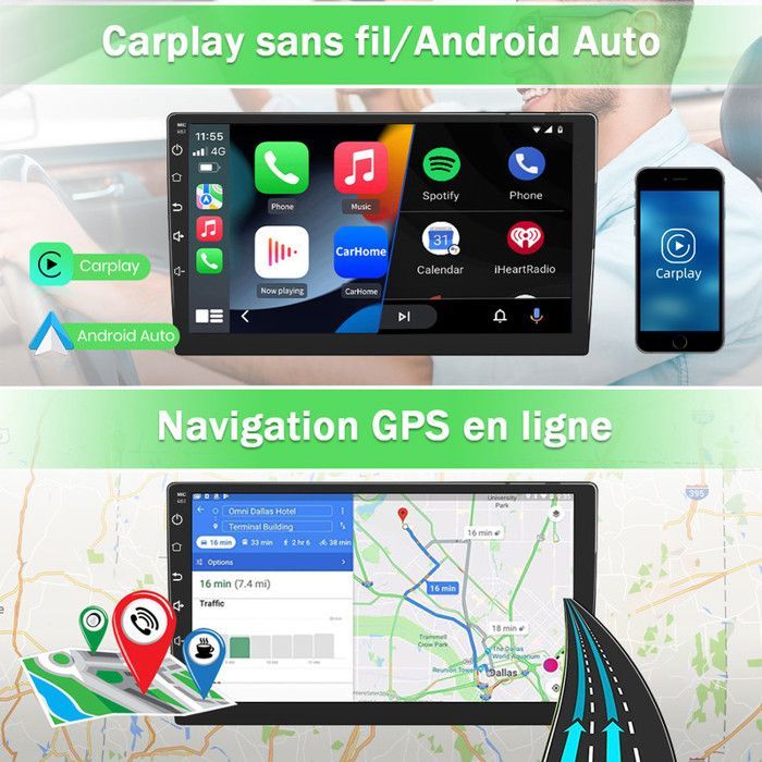 AWESAFE Android 13 Autoradio 2GB+32GB für Peugeot 207 (2006-2015) Carplay Android Auto 9