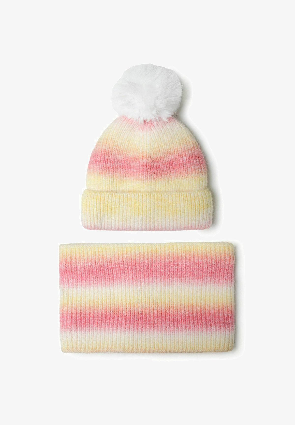 ENSEMBLE MINOTI GRADIENT - Bonnet - rose jaune