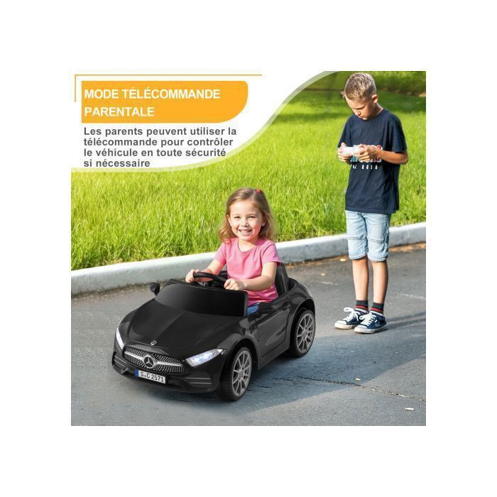 LALAHO Electric Ride-On Car for Kids - Mercedes-Benz CLS 350 - 90 x 60 x 40 cm - Black