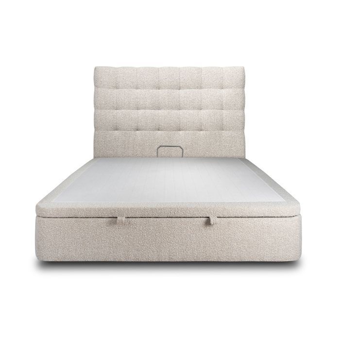 Lit coffre - Prestige - Bouclette Beige - 200x200cm - Hauteur totale 39cm