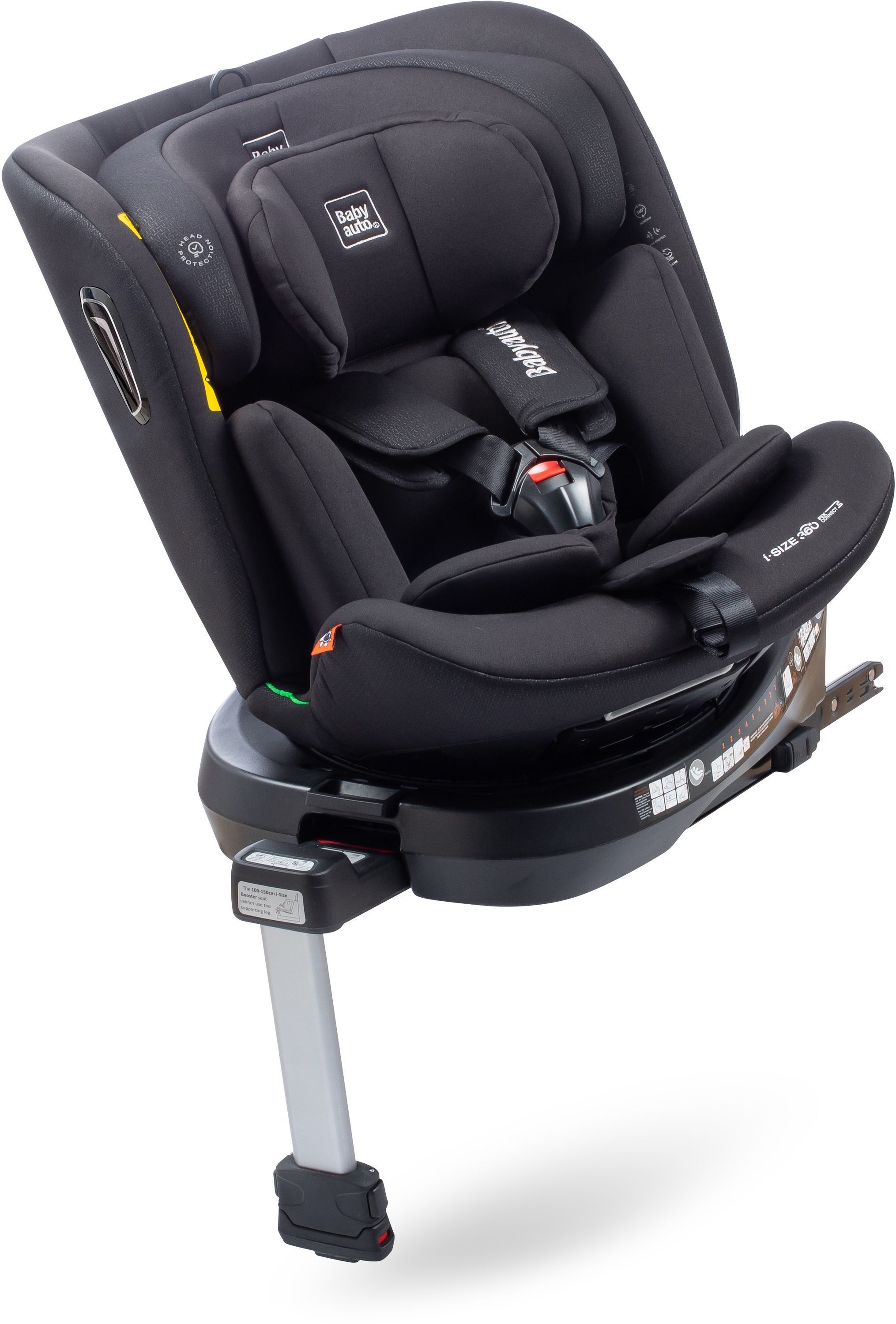 Cadeira auto - BABYAUTO - Aitana - Grupo 0/1/2/3 - I-Size - 40/150 cm - Isofix - Giro de 360° - Perna de apoio - Preta