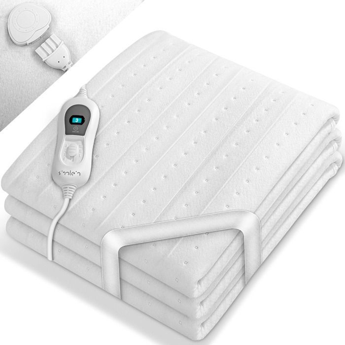 sinnlein Surmatelas Chauffant Électrique 150x80cm - 1 Place - avec Arrêt Automatique | Chauffe-matelas 3 Niveaux de Températures