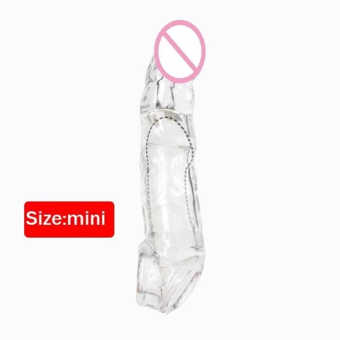 Dispositivo de masaje, nuevos condones transparentes para agrandamiento del pene, agrandador de pene reutilizable - Tipo mini