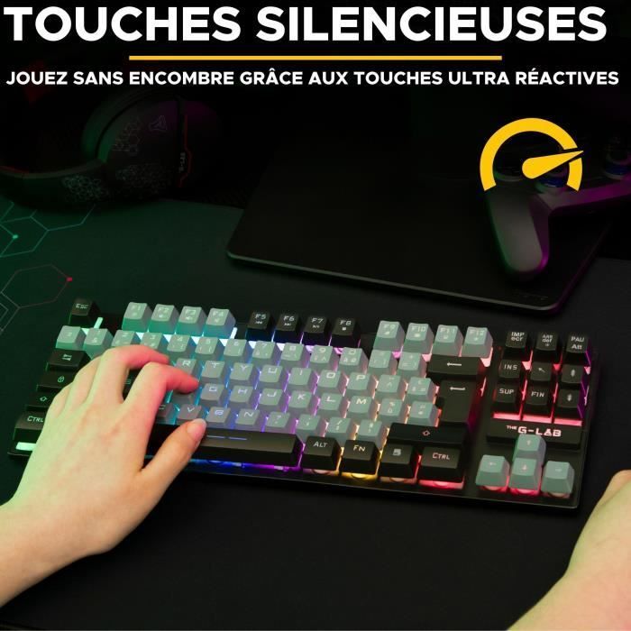 Gamingtoetsenbord - The G-Lab - KEYZ CAESIUM - RGB - Grijs & Zwart - TKL