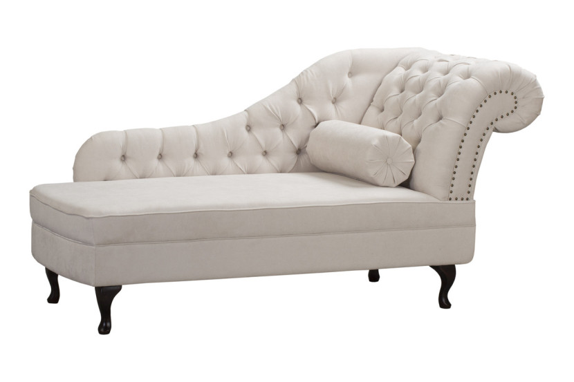Ropez Chesterfield Pako szezlong prawy mikrofibra beżowy