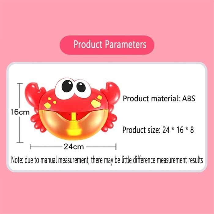 Juguete de baño - No especificado - Máquina de burbujas con forma de cangrejo - Colores brillantes - A partir de 18 meses - Unisex
