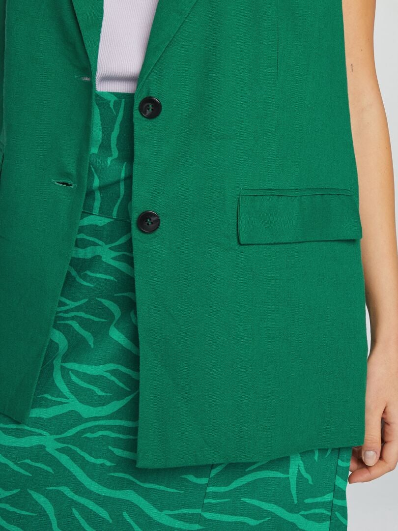 Chaqueta sin mangas con solapas - VERDE